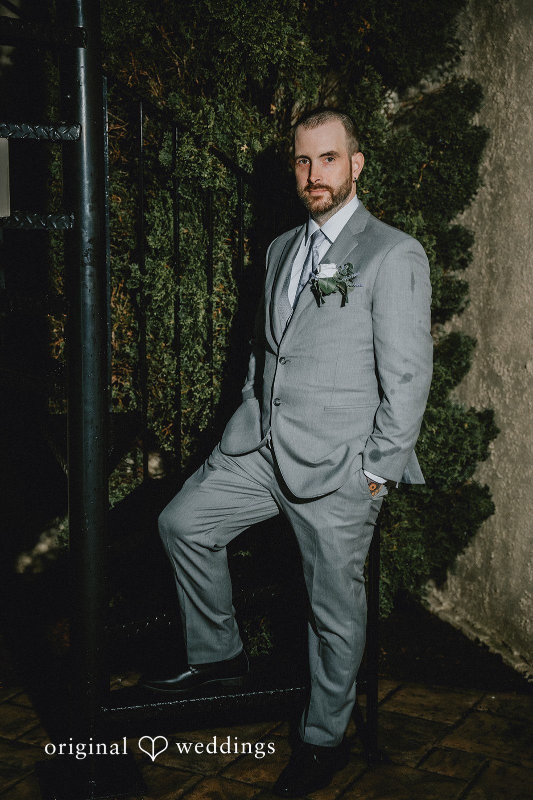 Danielle + Tyler Groom and groomsmen portrait at The Villa at Ridder Country Club