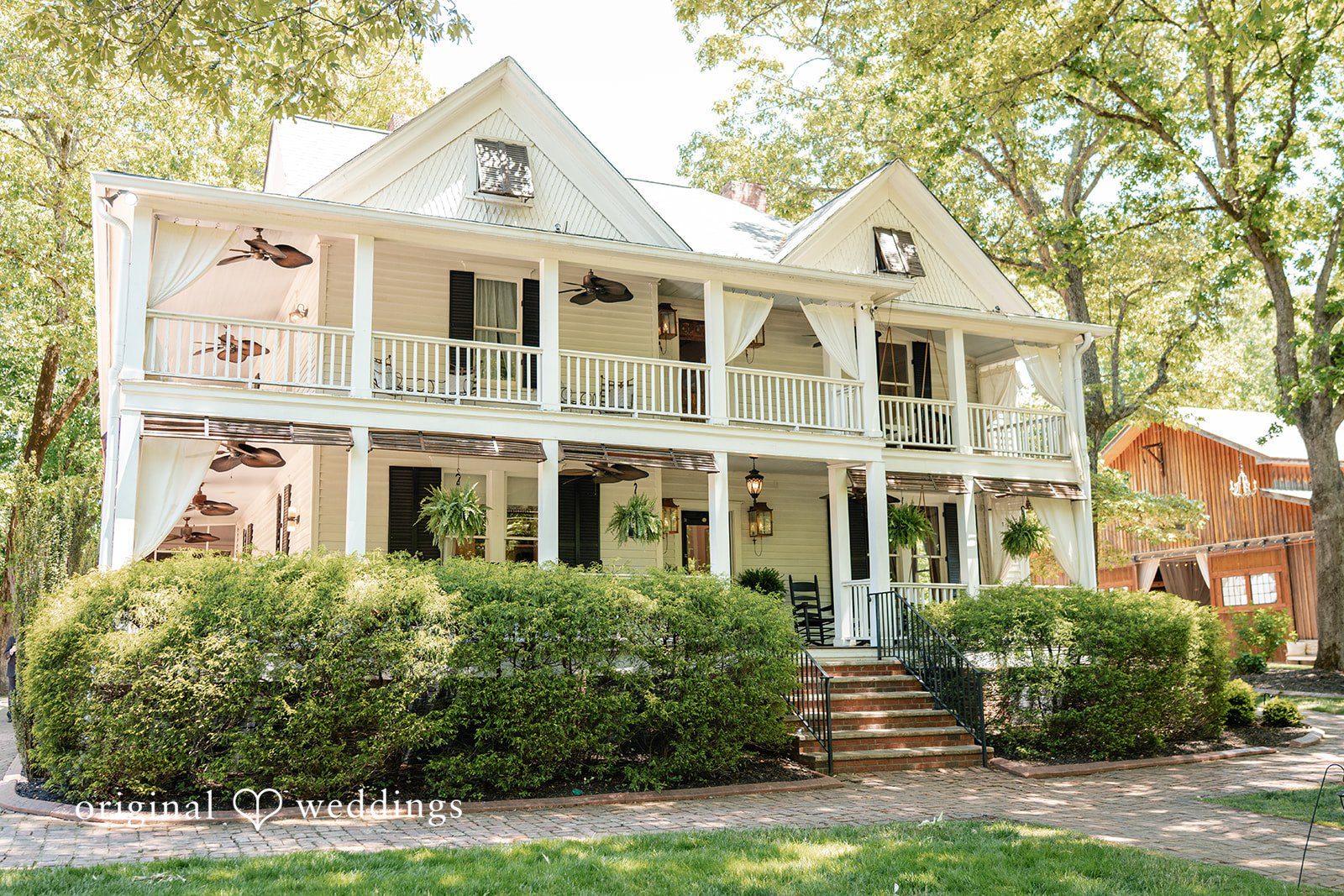 Elizabeth + Zodi The Wheeler House wedding venue captured from a distance before the celebration