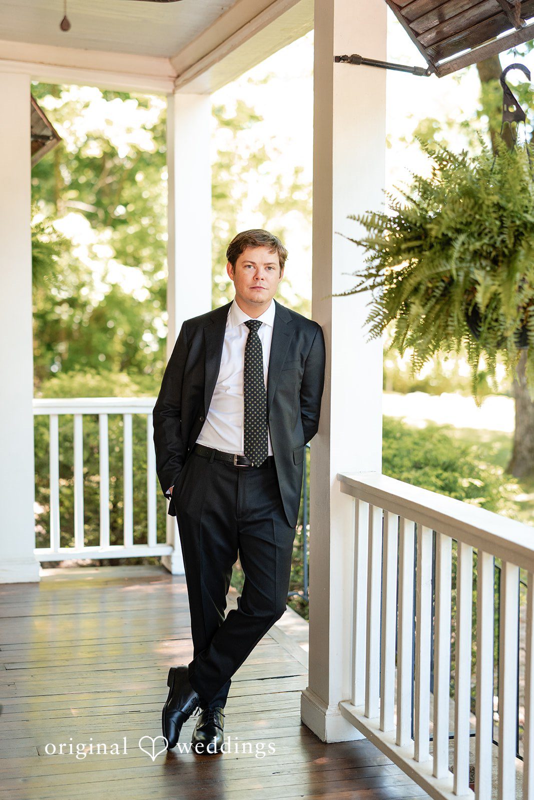 Elizabeth + Zodi Full-length portrait of the groom before the wedding ceremony