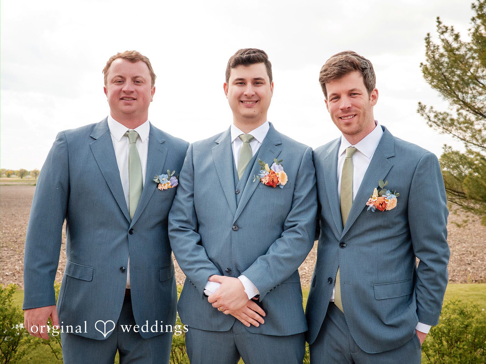 Lovely picture of groom with groomsmen.