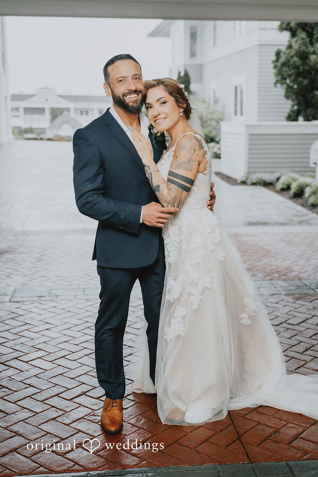 Taylor + David Bride and groom sharing an emotional first look before the ceremony