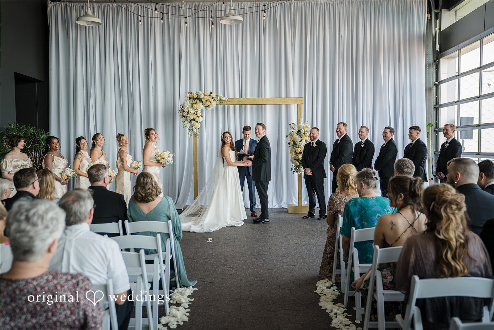 Ann + Justin A moment from the WaterWaterview Loft wedding ceremony