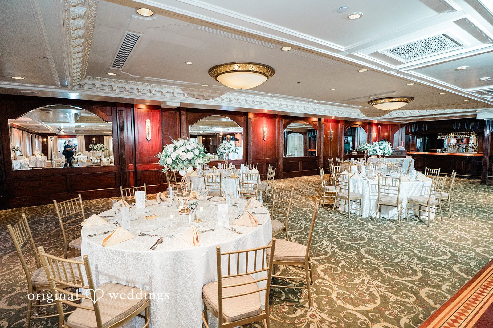 Sabrina + Jonathan Elegant wedding table setting at Westbury Manor
