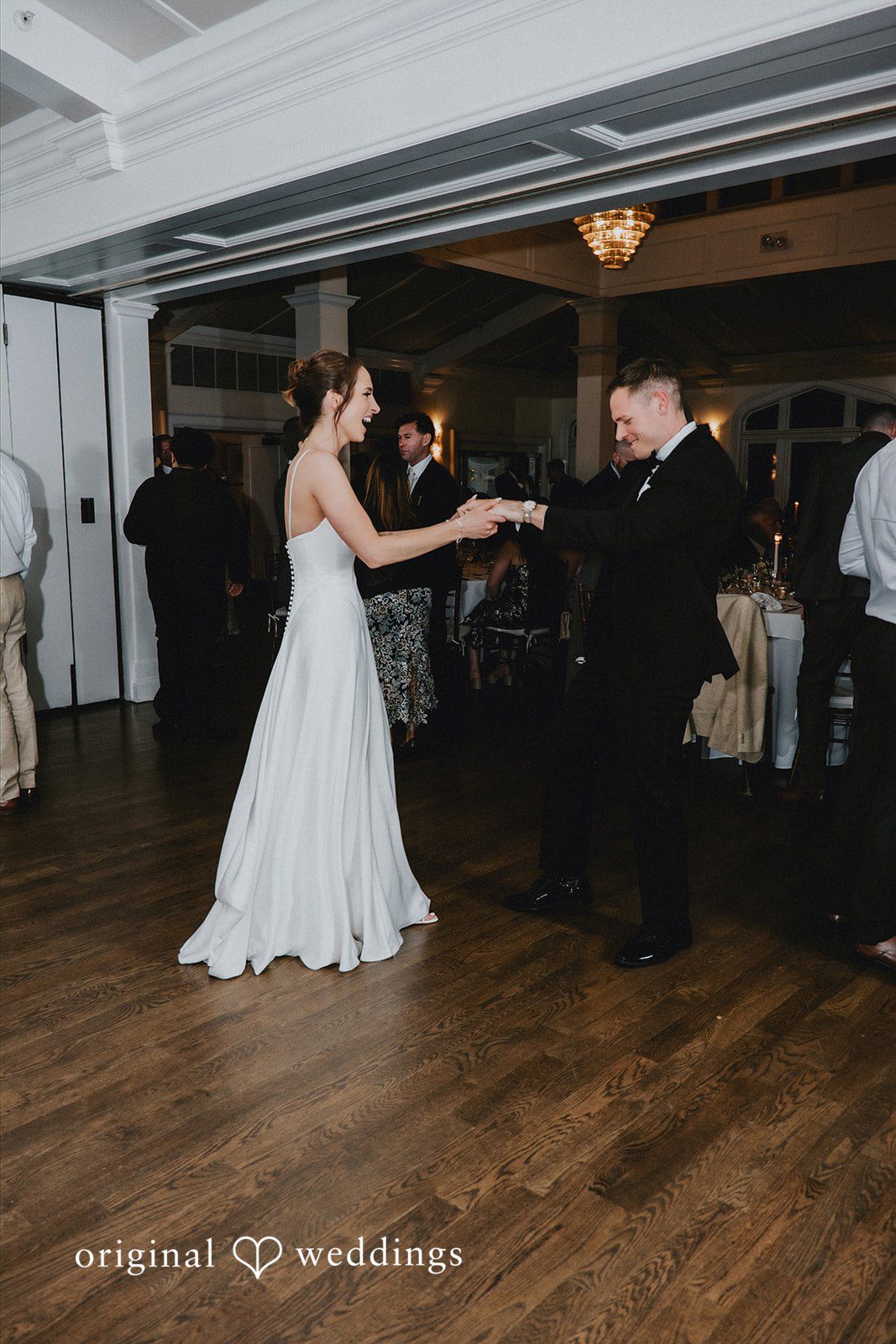 The couple takes some beautiful dance moves
