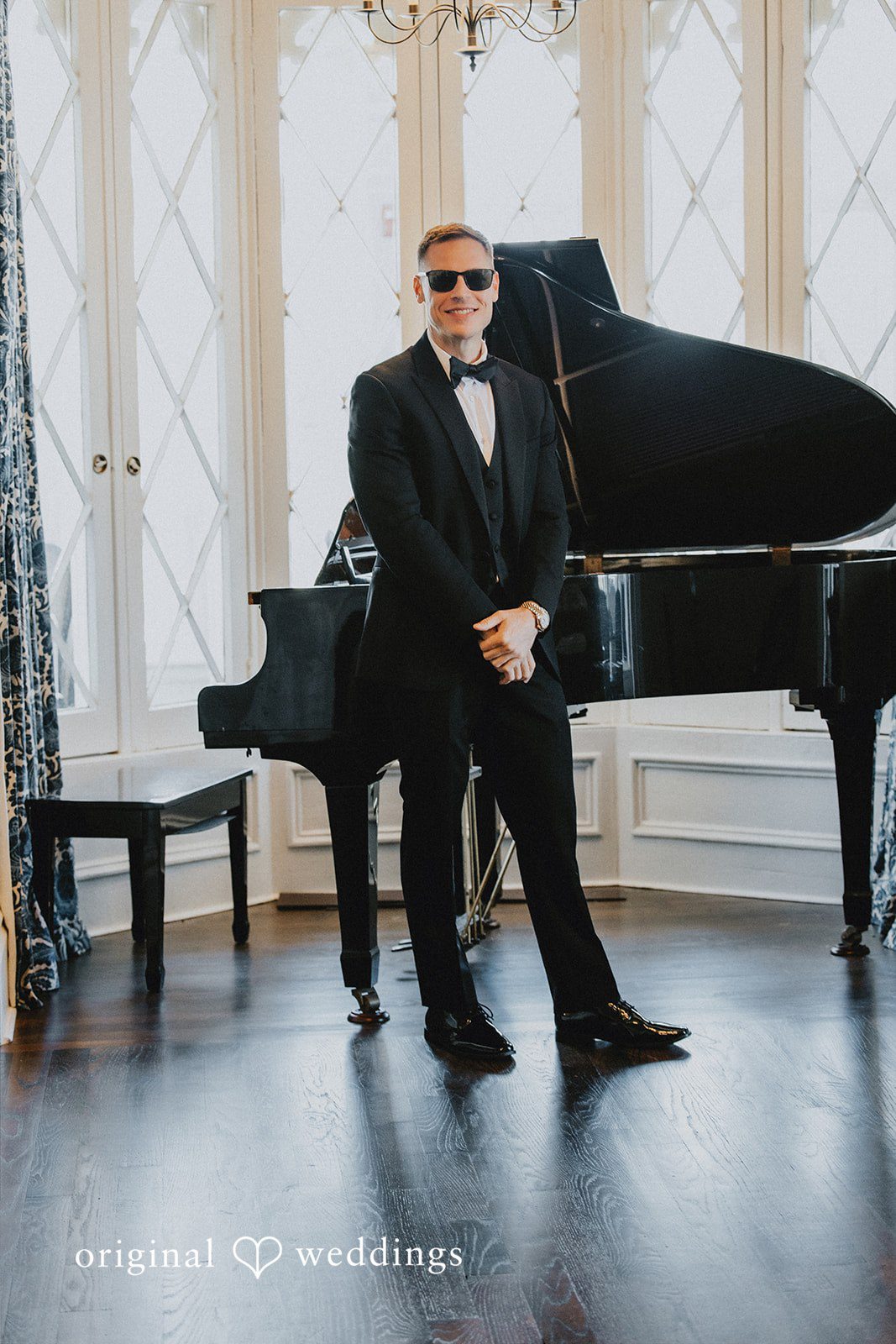 A stunning portrait of the groom