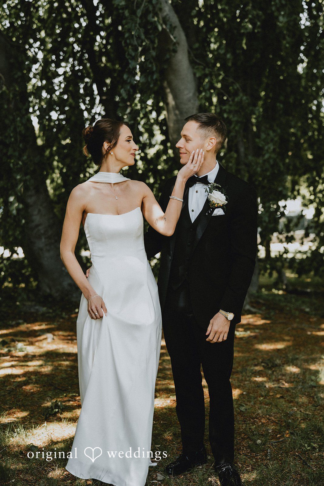 Romantic portrait by the garden