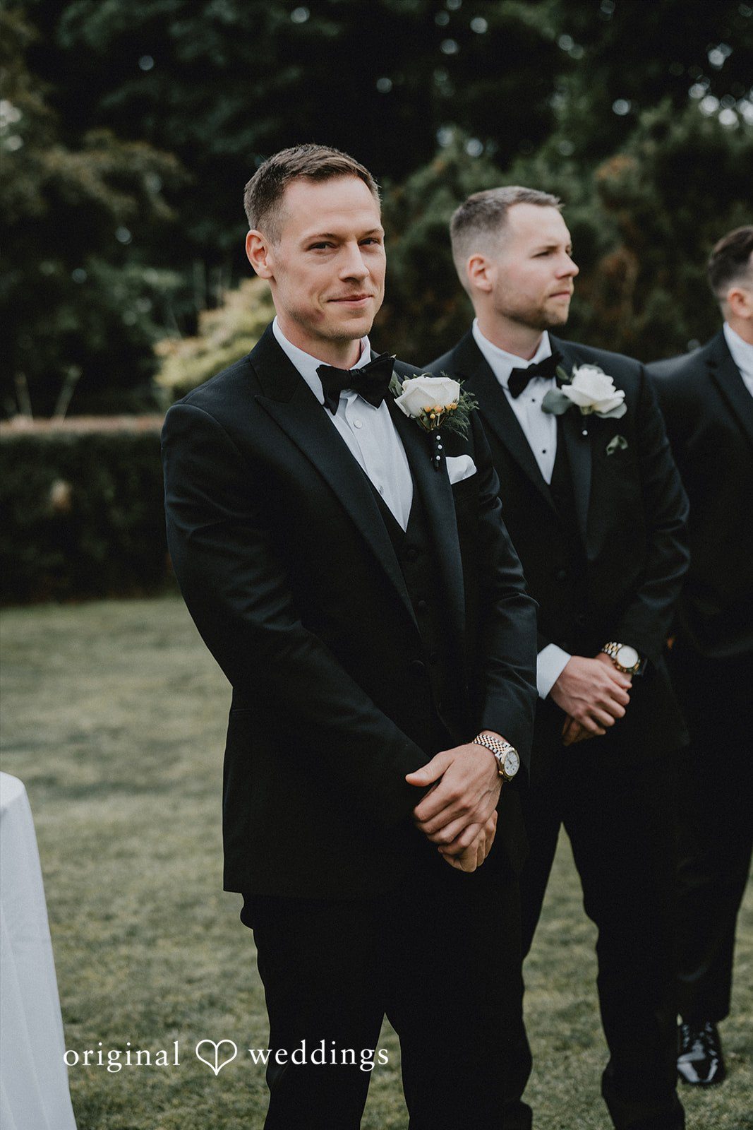 The groom anticipates the bride