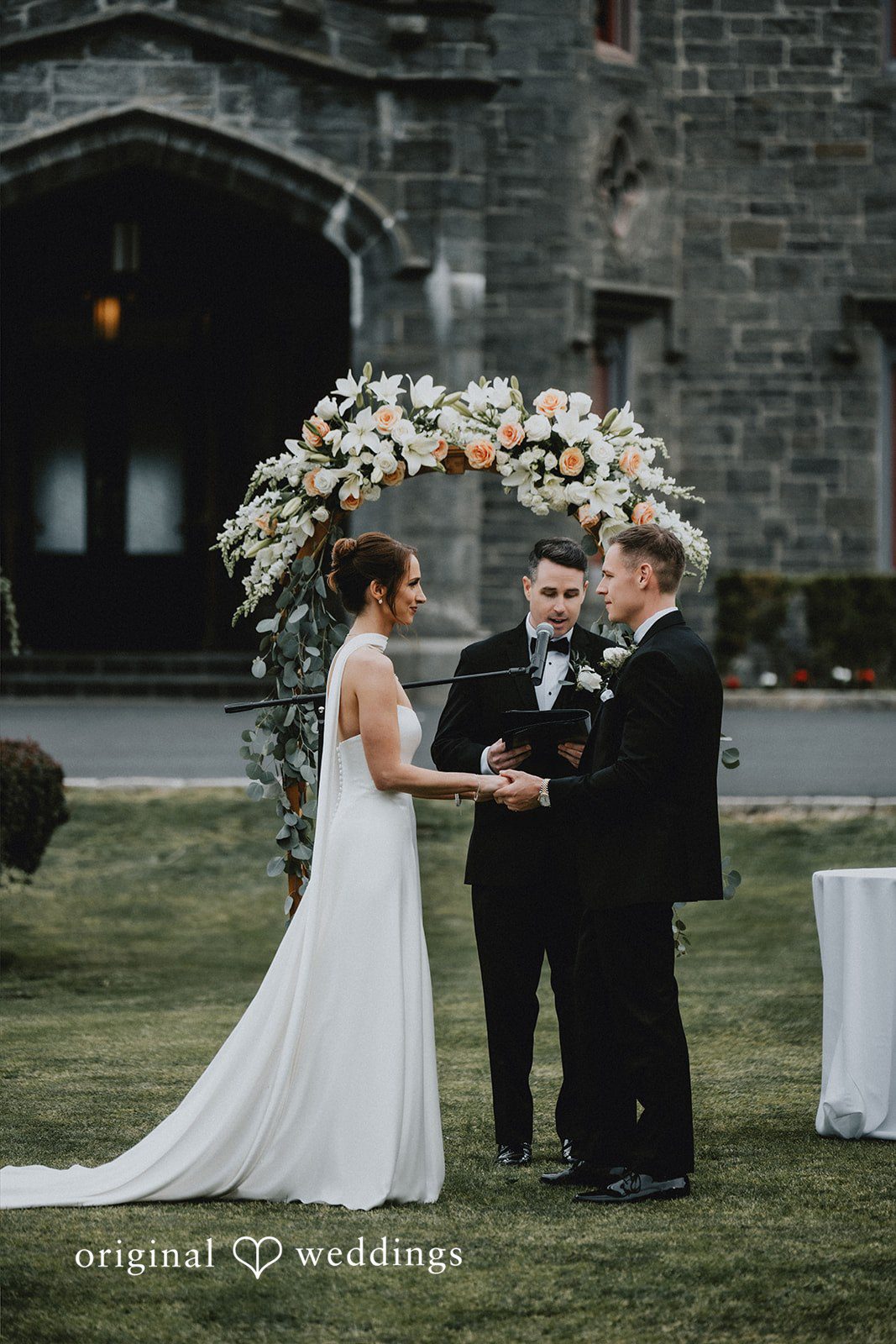 The bride and groom are about to be joined as one