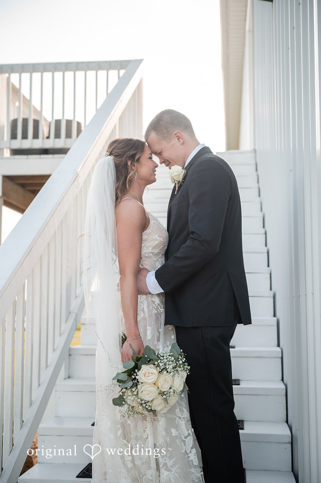 Lauren + Ron Romantic portrait by the stairs