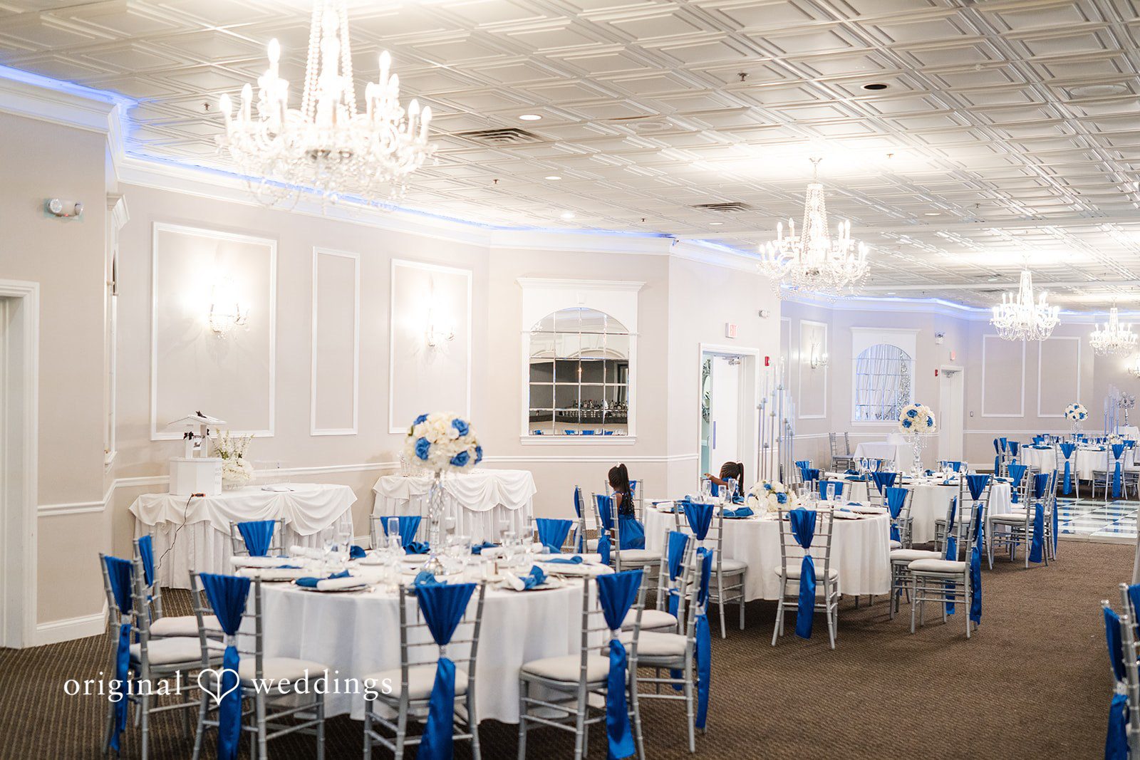 Glen + Constance The wedding reception hall at Belle Salle Banquets
