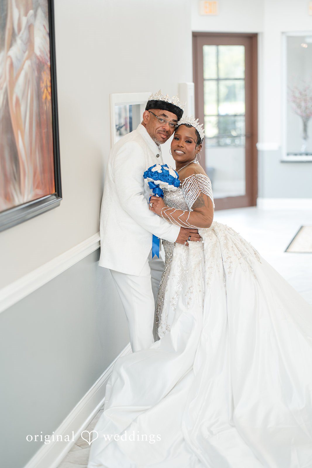 Glen + Constance A stunning portrait of the couple at Belle Salle Banquets