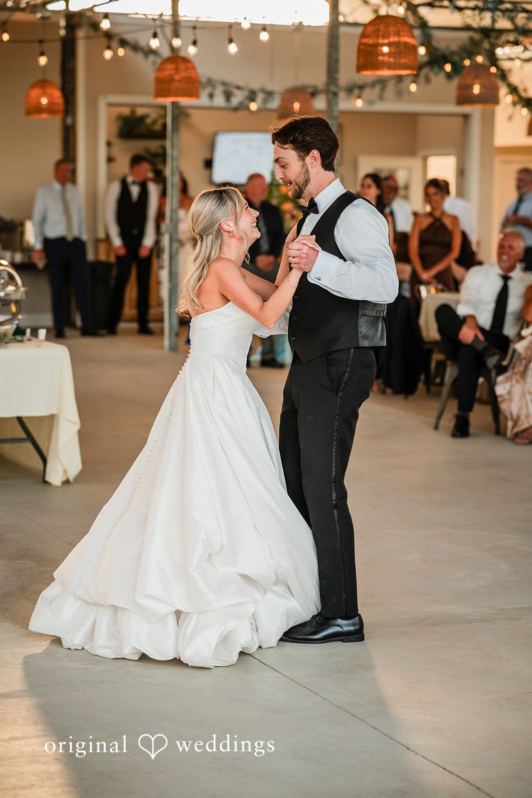 Trey + Bailey Newlyweds Dancing Together at Blake’s Backyard