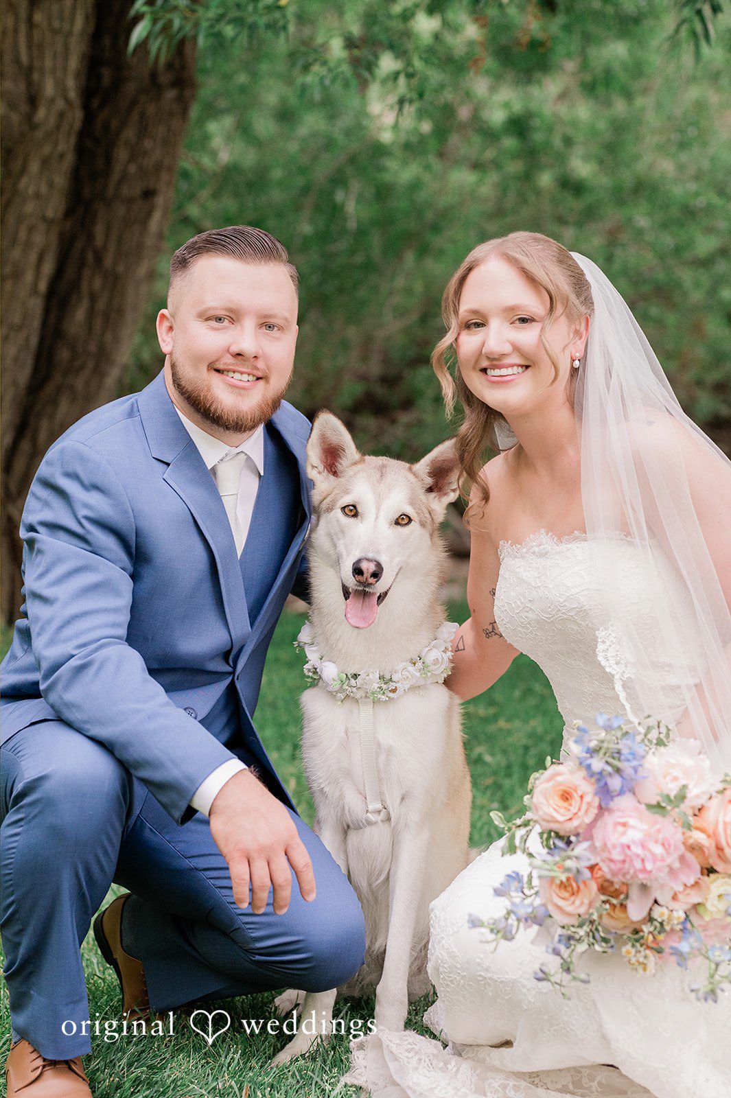 Bonnie + Tommie A portrait of the couple and their pup