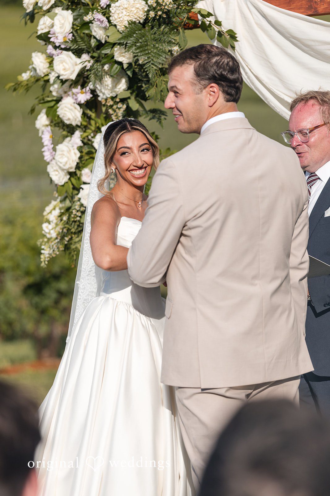 Brett + Ava Couple having a memorable time at their wedding ceremony