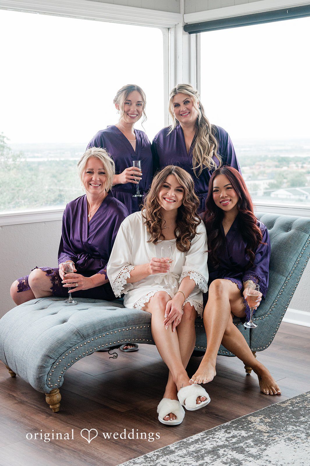 Carolina + Jonah Bride before the ceremony with bridesmaids at Brittany Hill - Wedgewood Weddings