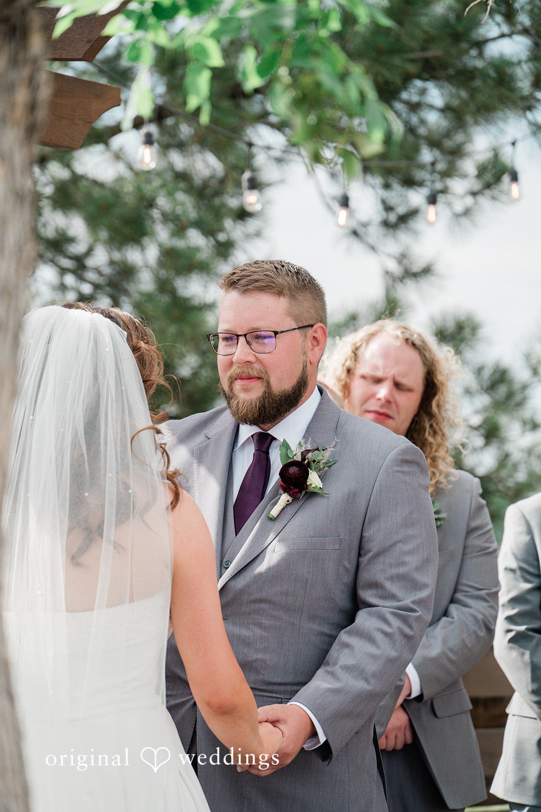 Carolina + Jonah Ceremony moment with the couple at the altar at Brittany Hill - Wedgewood Weddings