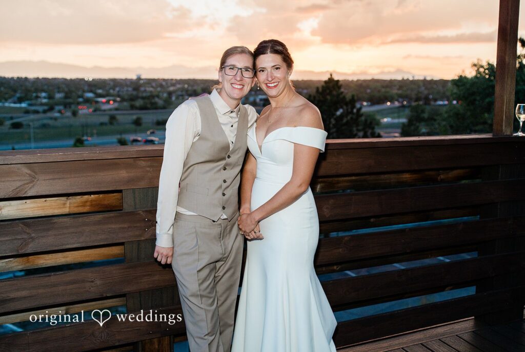 Rachel & Krystal Stunning Portrait of couple at Brittany Hill by Denver Wedding Photographers from Original Weddings.