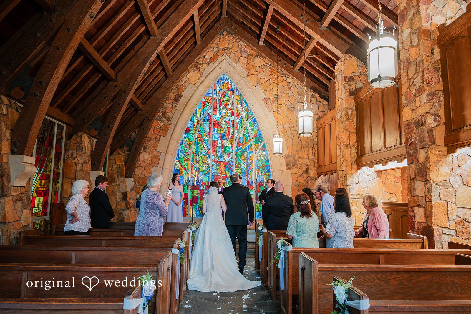 Jacob + Jadee Wedding ceremony inside Callaway Gardens Ida Memorial Chapel
