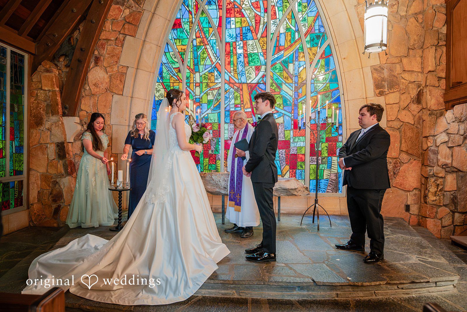Jacob + Jadee Beautiful chapel ceremony with guests celebrating the couple at Callaway Gardens Ida Memorial Chapel