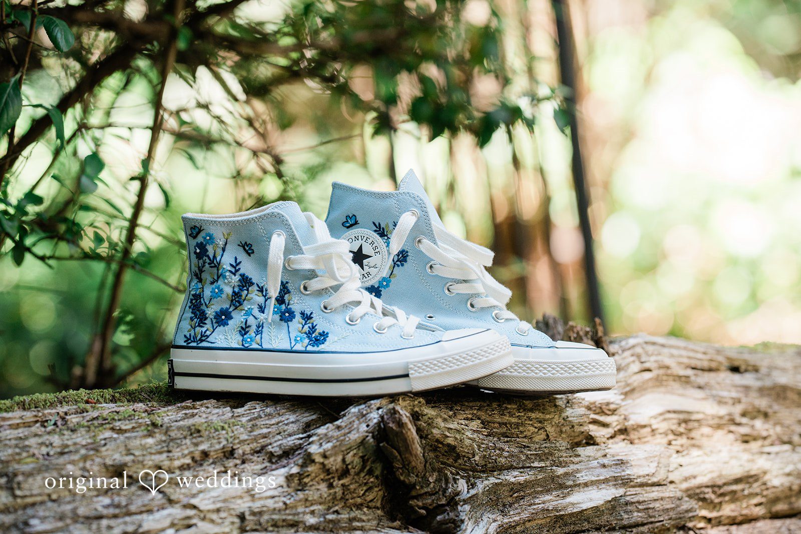 Jennifer + Steven Close-up of the bridal shoes at cedar springs