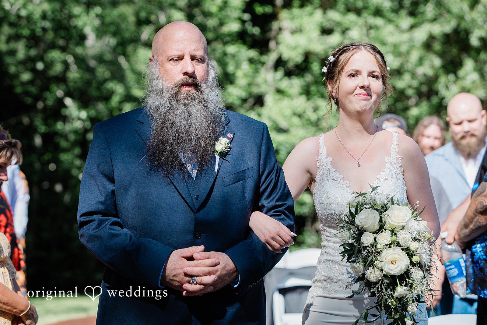 Jennifer + Steven Bride making her entrance during the wedding ceremony at cedar springs