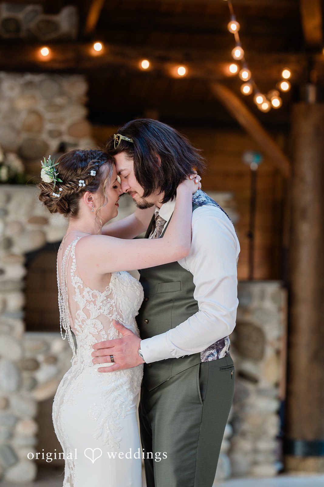 Jennifer + Steven Happy couple enjoying their wedding reception while dancing at cedar springs