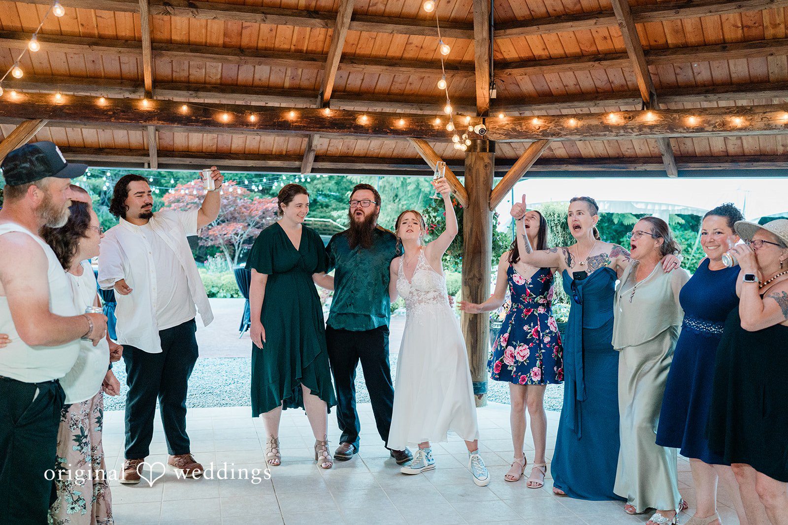 Jennifer + Steven Seattle wedding photographers capturing couple enjoying the party at cedar springs by Original Weddings