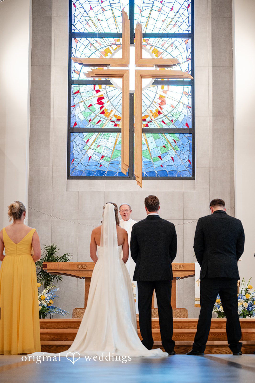 Brandi + Ryan Bride and groom sharing a meaningful ceremony moment