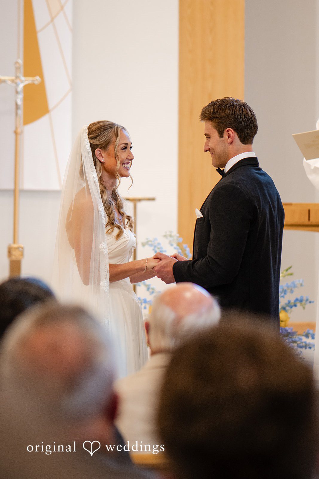 Brandi + Ryan Bride and groom sharing a joyful smile together