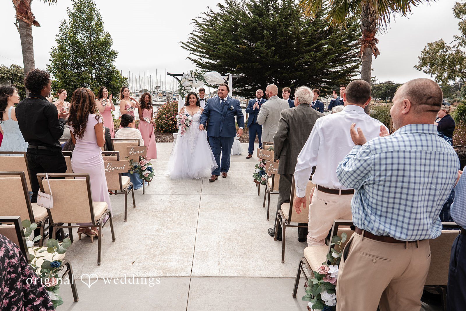 Thuy + Ryan Couple walking outside after the ceremony