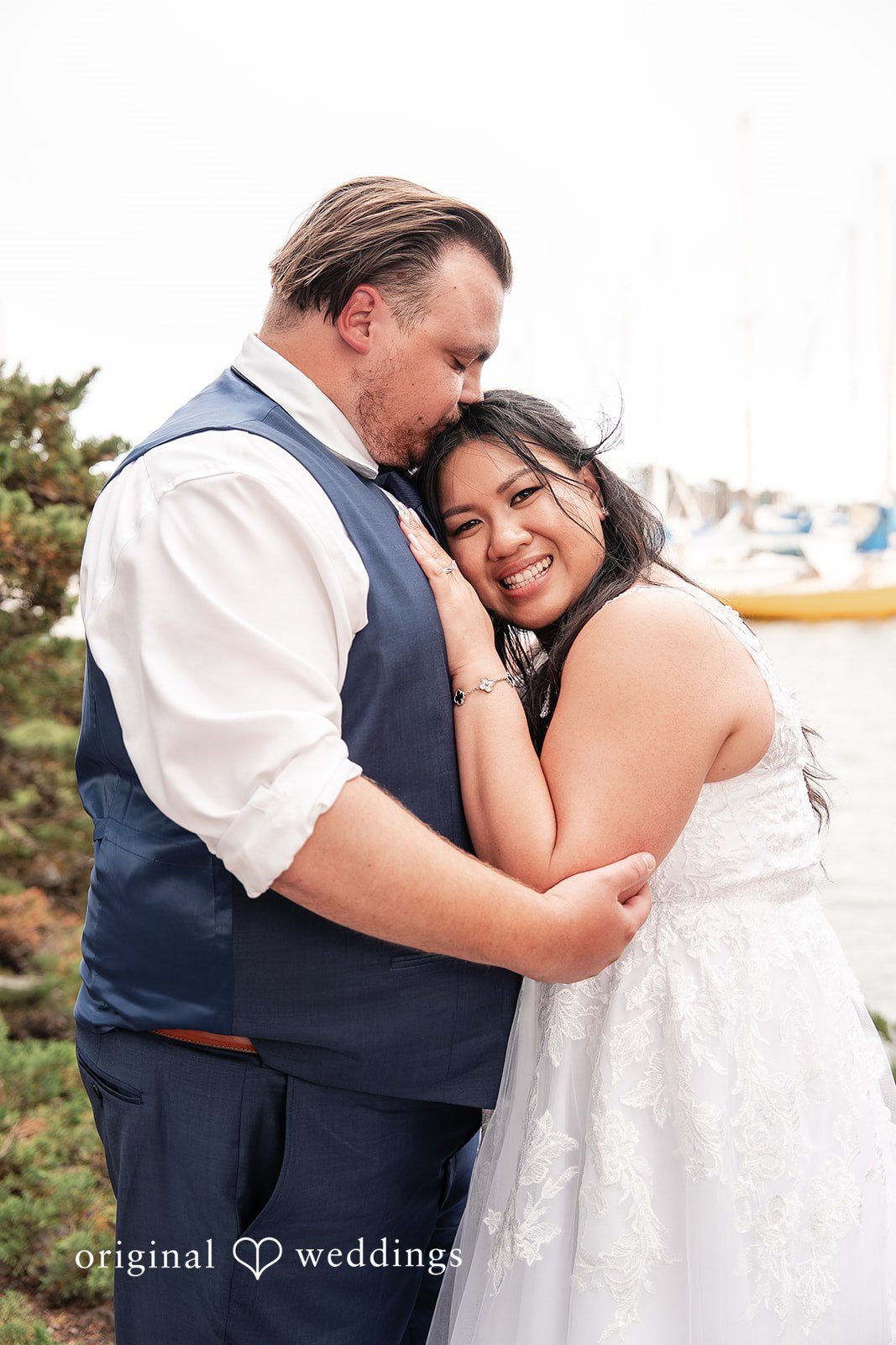 Thuy + Ryan Couple portrait at Double Tree by Hilton Hotel Berkeley captured by San Francisco Wedding Photographers from Original Weddings