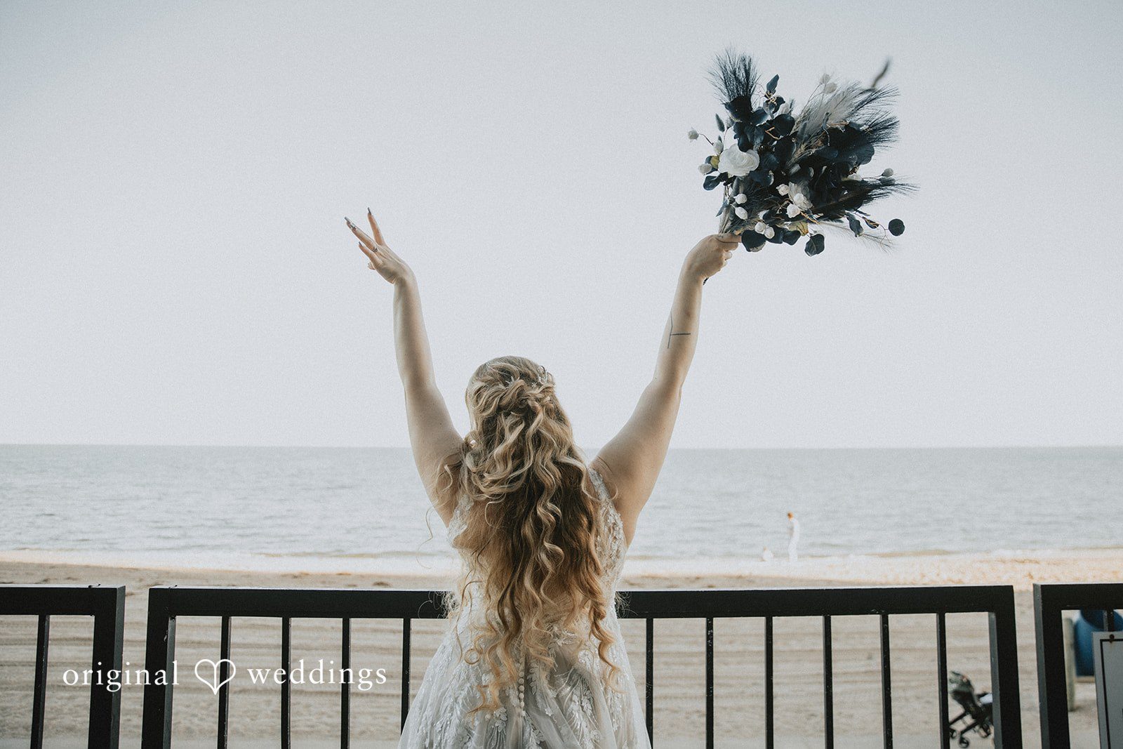 Allison + Justin Bridal back pose photography at DoubleTree by Hilton Corpus Christi Beachfront