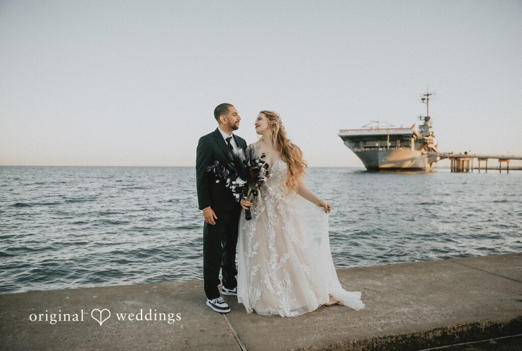 Allison + Justin San Antonio Wedding Photographers capturing couple looking at each other at DoubleTree by Hilton Corpus Christi Beachfront by Original Weddings