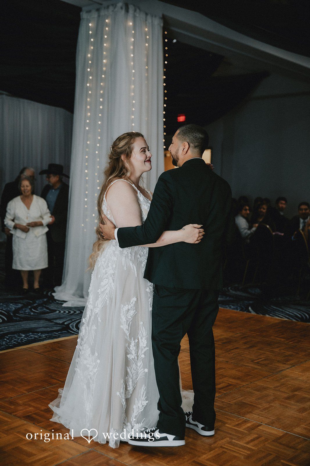 Allison + Justin Bride and groom close-up photography while dancing at DoubleTree by Hilton Corpus Christi Beachfront