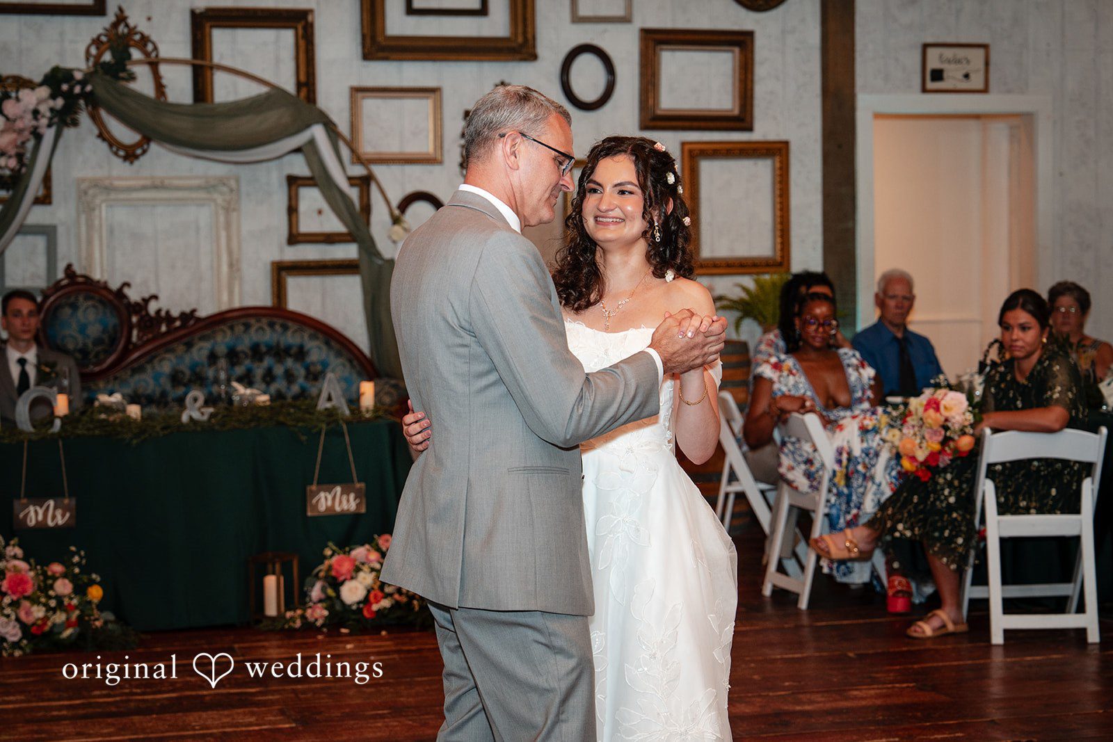 Conner + Ashley A bride dancing with an older man in a grey suit.