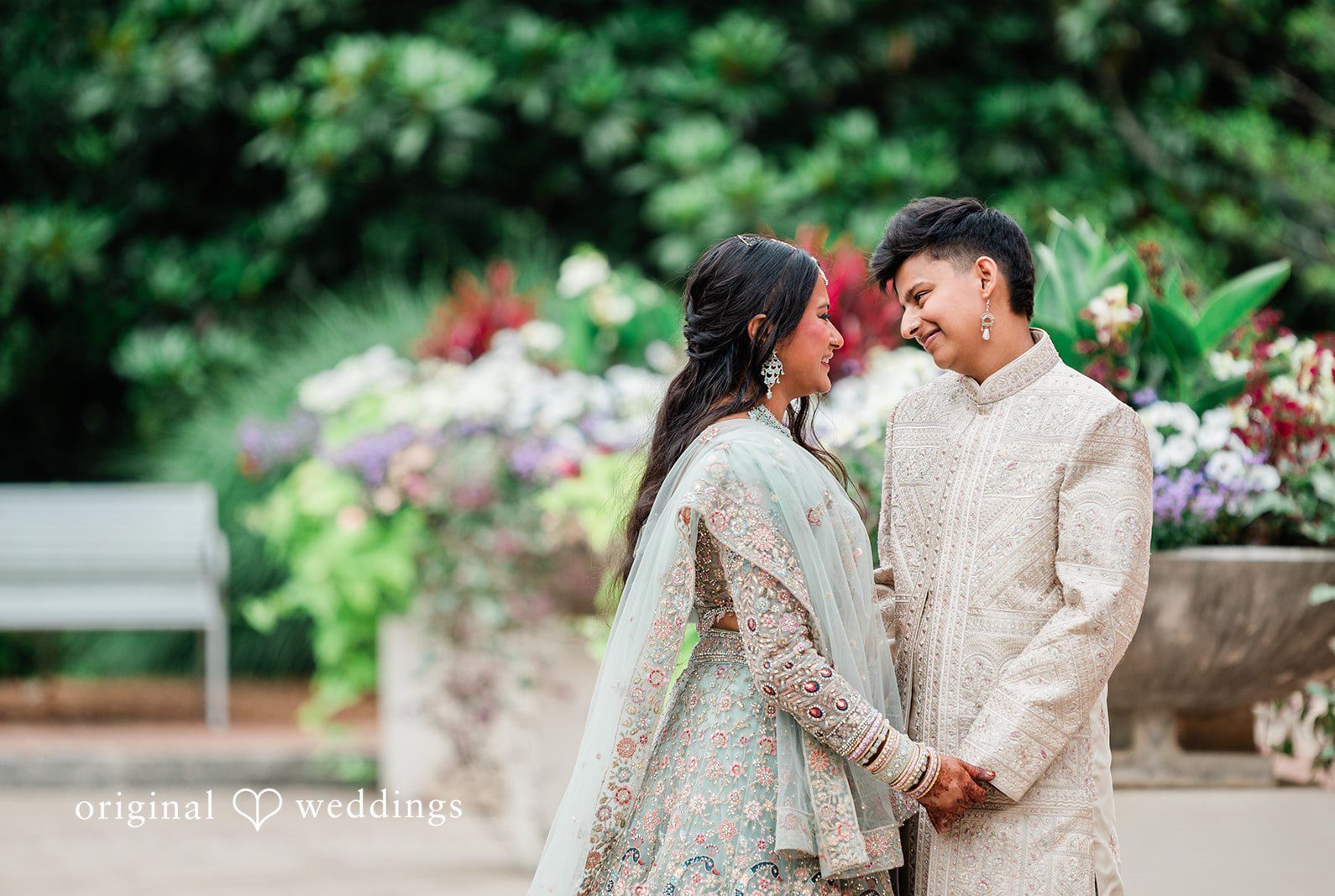 Stunning portrait of couple at Fernbank Museum by Atlanta Wedding Photographers from Original weddings.