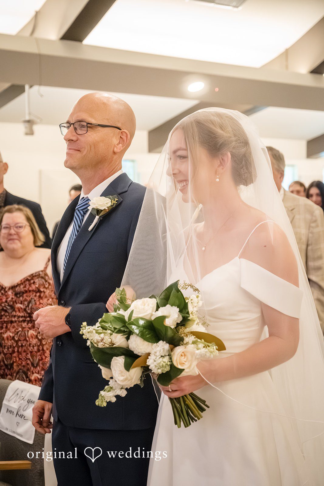 Madeline + Brady Bride making a beautiful entrance during the wedding ceremony.