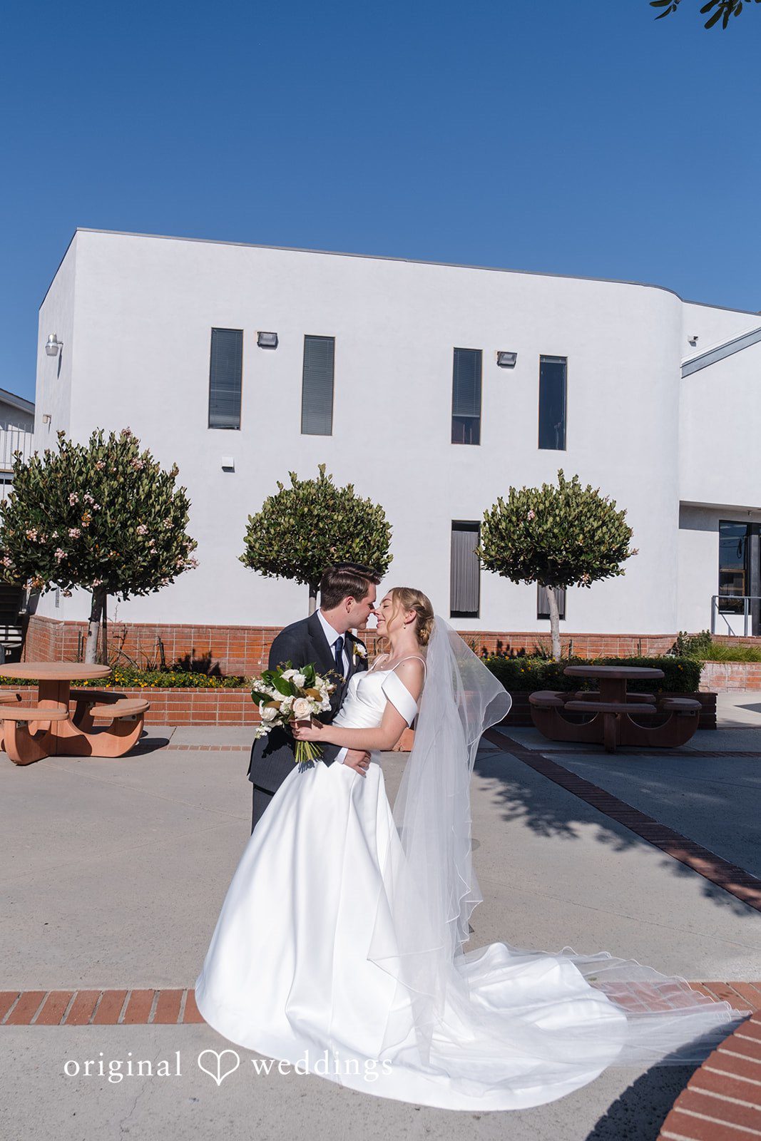 Madeline + Brady Romantic wedding portrait at Fullerton Community Center