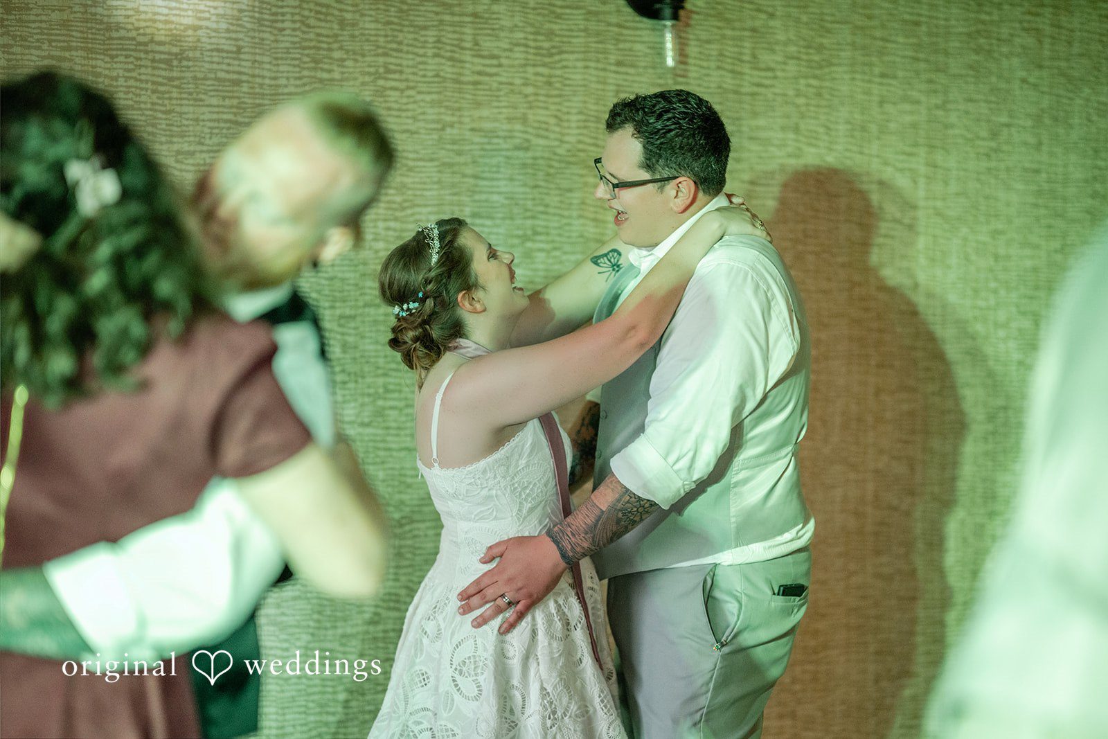 Nina + Steven Bride and groom sharing a romantic dance at Grand Superior Lodge