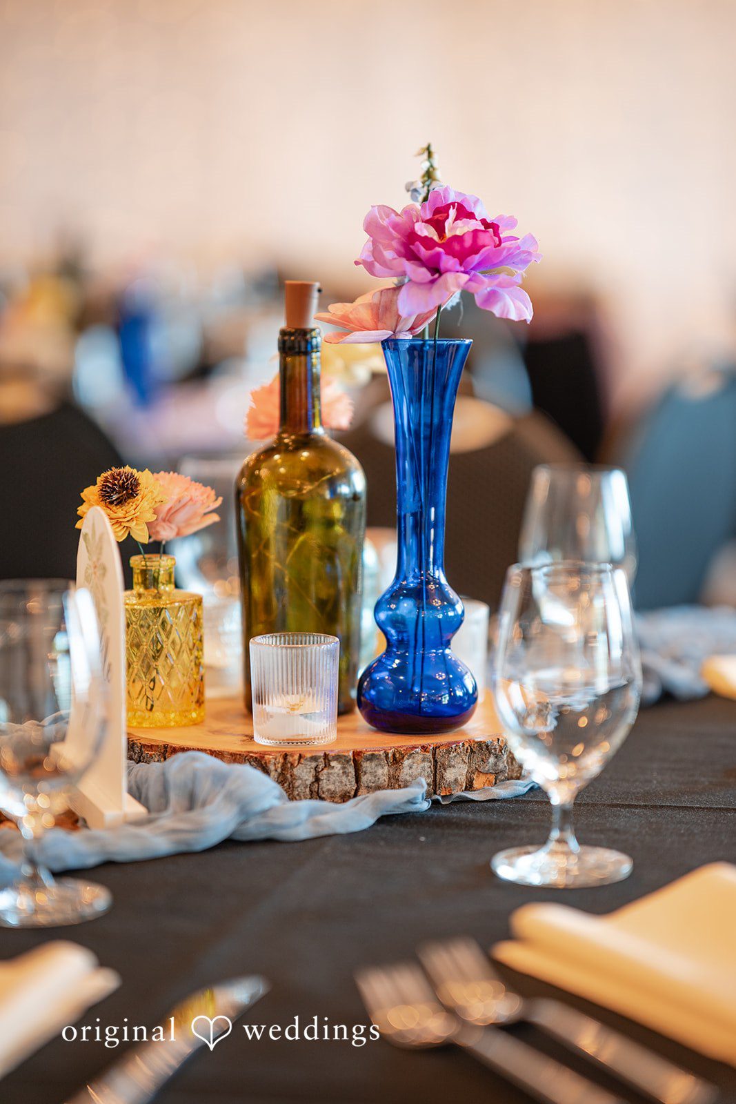 Nina + Steven Detailed picture of wedding table set up at Grand Superior Lodge