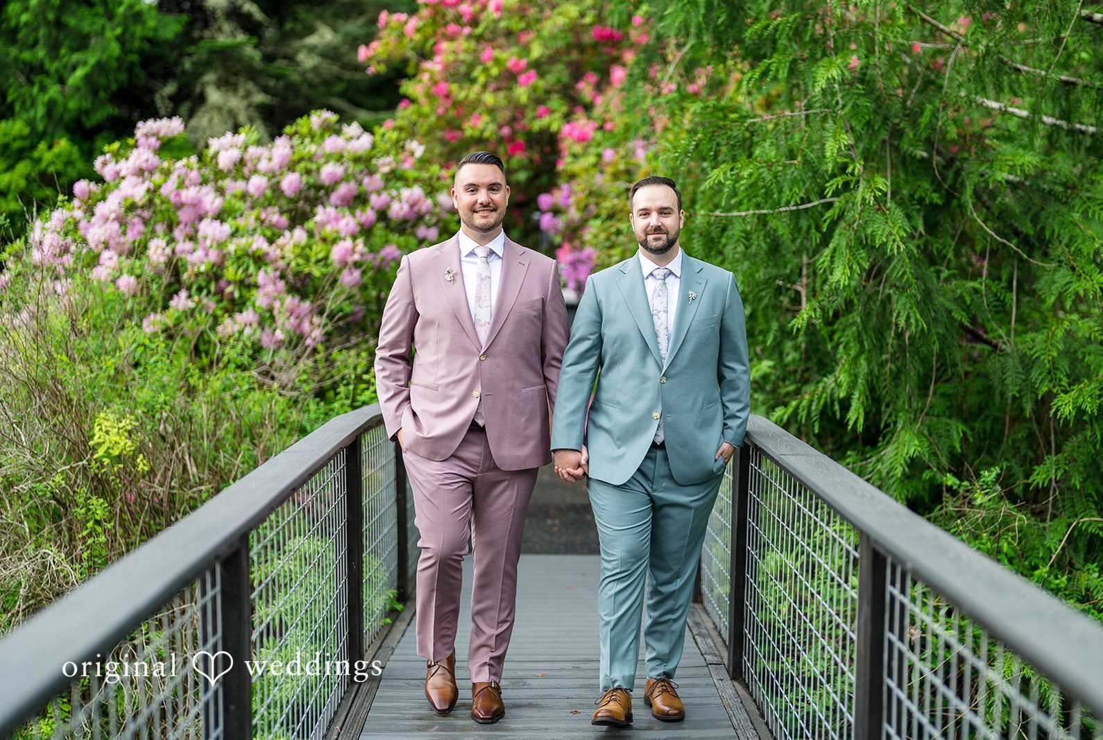 Stunning portrait of couple at Gray Bridge Venue by Seattle Wedding Photographers from Original Weddings.