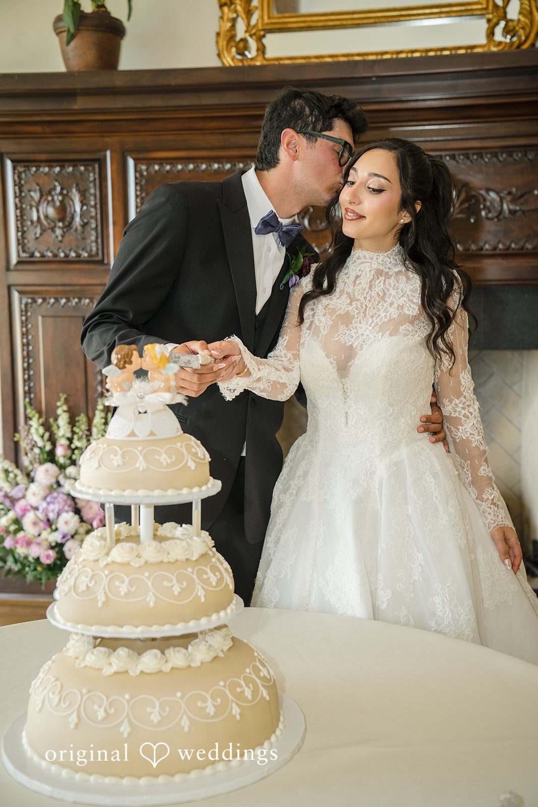 Janelle + Yaser Couple enjoying their cake cutting ceremony after the wedding ceremony