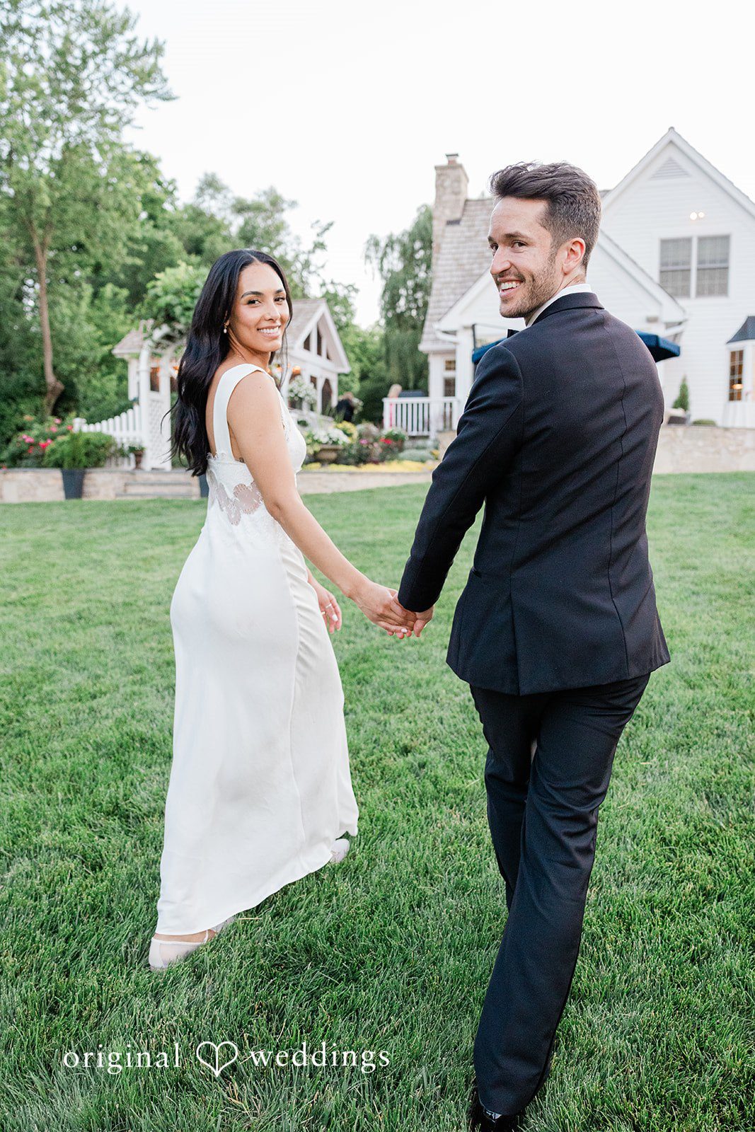Couple walking outside together at Chicago Backyard