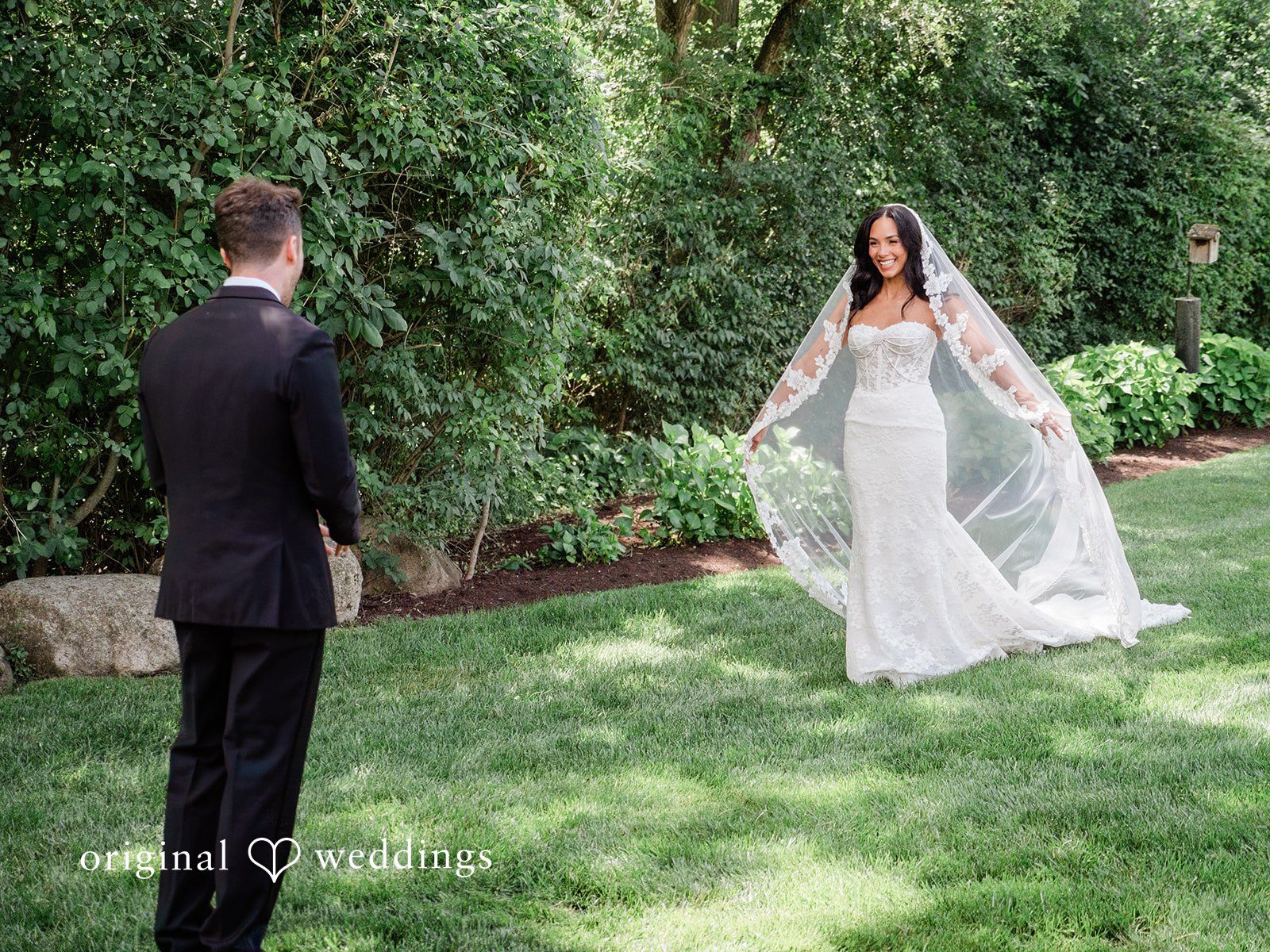Couple standing face to face at Chicago Backyard