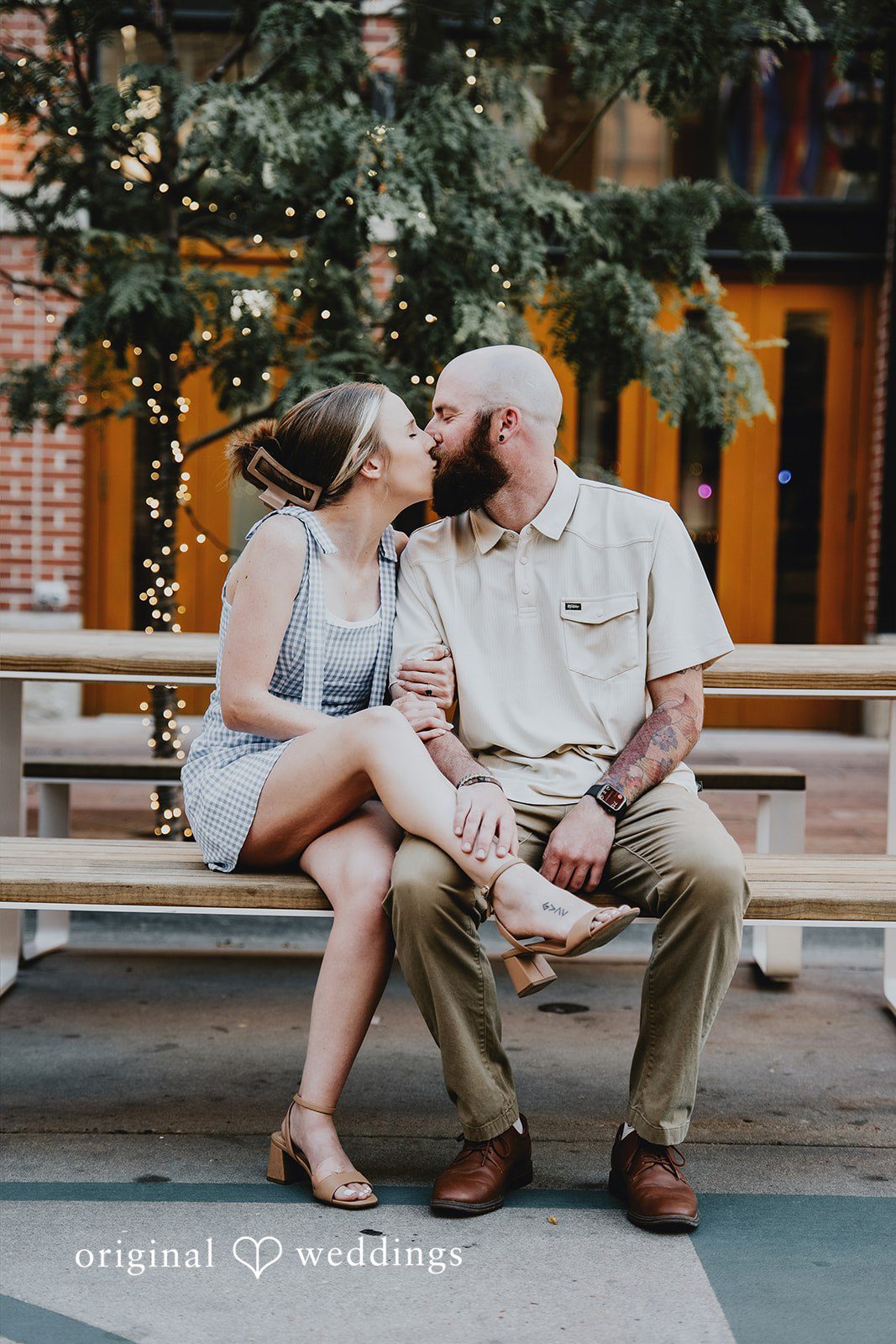 Courtney + Seth The couple shares a kiss