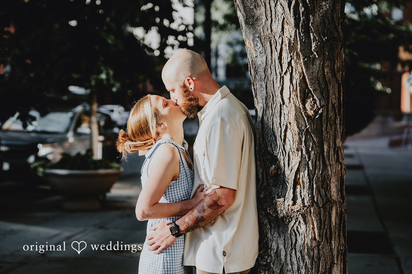 Courtney + Seth The couple shares a romantic kiss