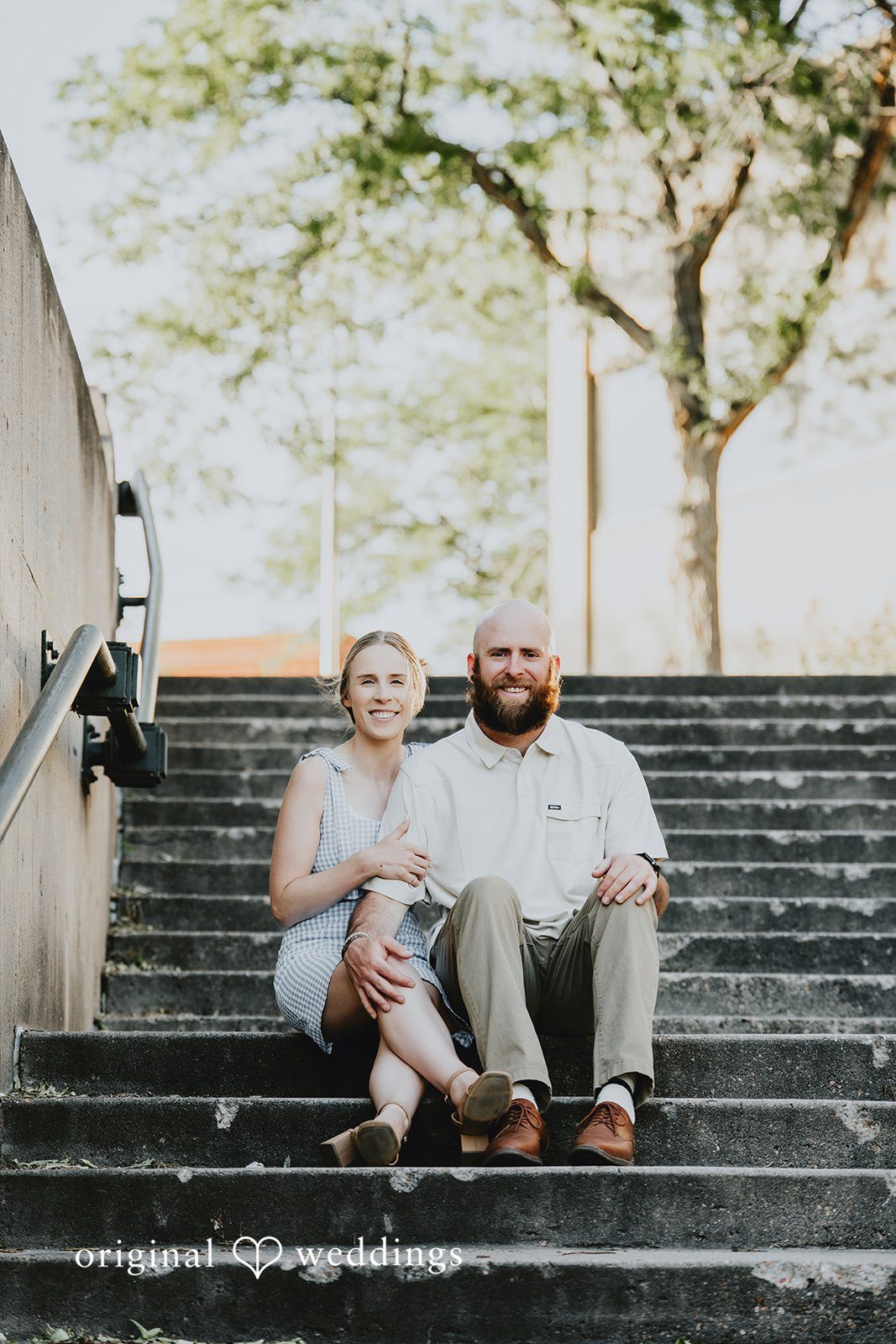 Courtney + Seth A portrait on the stairs