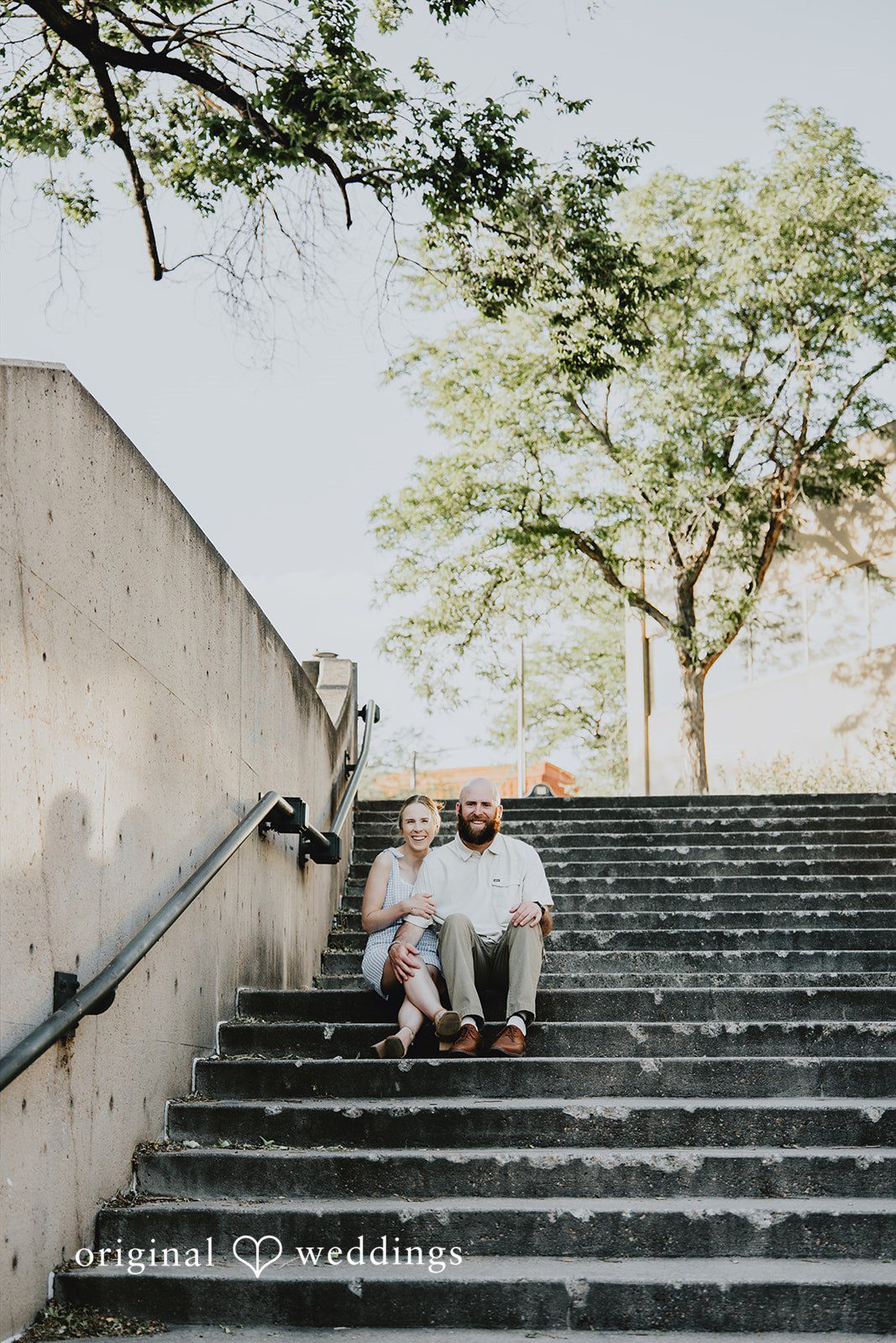 Courtney + Seth Portrait by the stairs