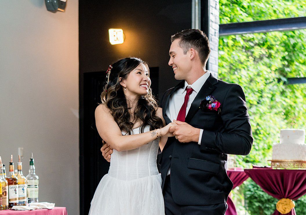 Chicago wedding photographers capturing couple at Lytle House by Original Weddings