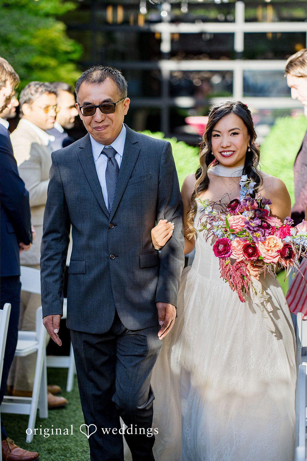 Bride entering the wedding ceremony at Lytle House